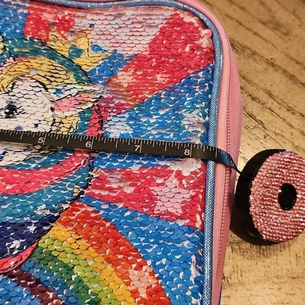 Colorful Unicorn Sequin Lunch Bag And Pencil Holder NWOT
